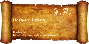 Hofman Petra névjegykártya